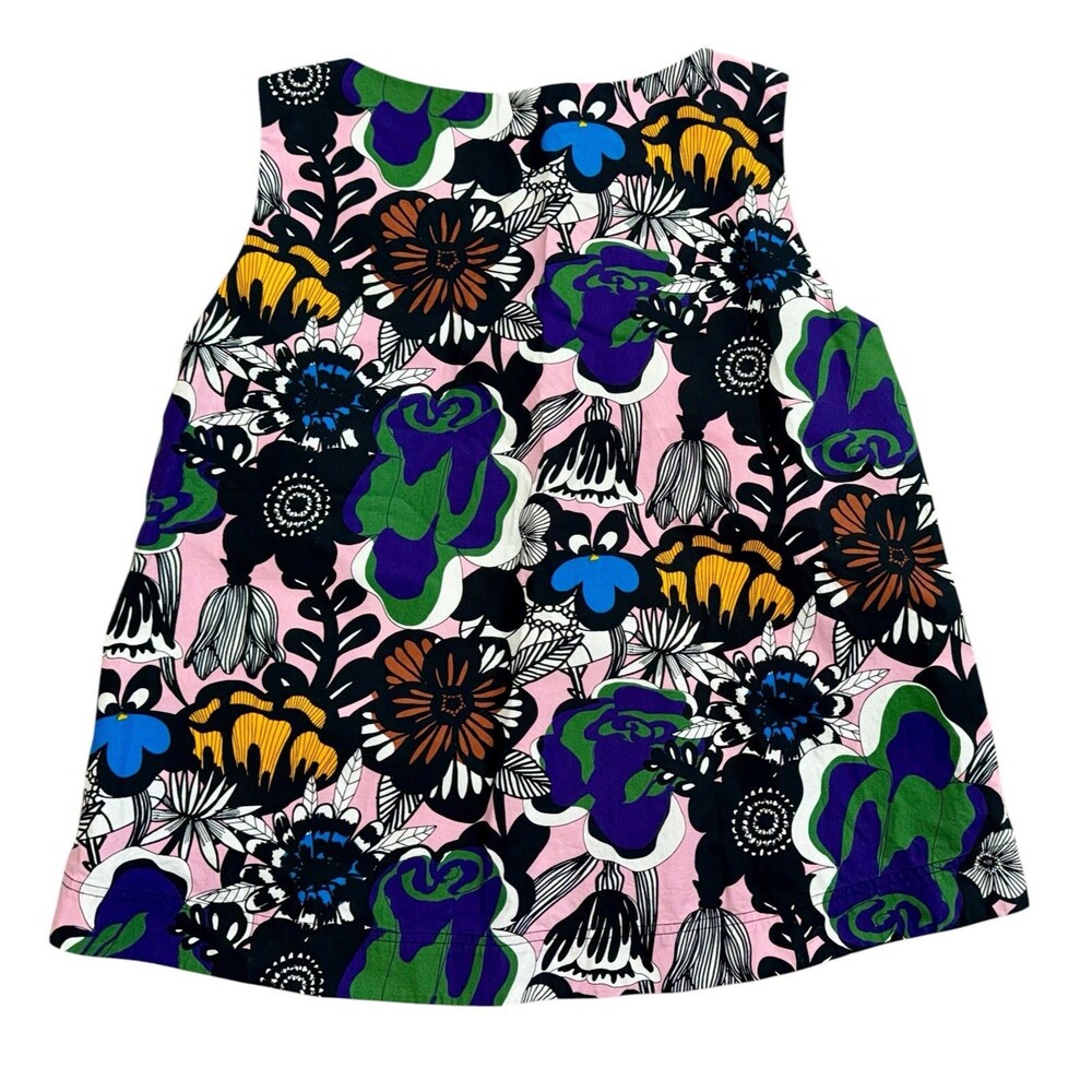 Marimekko x Uniqlo Colorful Floral Cotton Poplin Sleeveless Top Shirt Size M - Picture 3 of 6